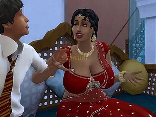 Desi Telugu Order about Saree Aunty Lakshmiは、若い男に誘惑されました -  Vol 1、パート1-邪悪な気まぐれ - 英語の字幕付き