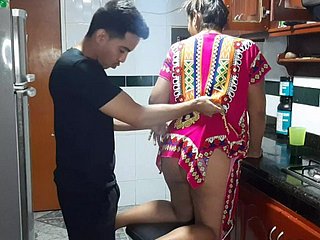 Tasting my stepmother's rich pussy in the kitchenette
