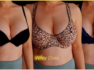 Wifey tries beyond different bras be useful to your enjoyment - PART 1