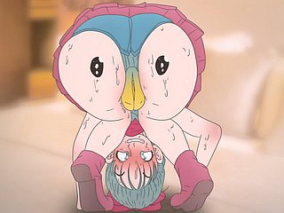 Piplup auf dem Hintern von Bulma! Pokemon und Awfulness Ball Anime Hentai (Cartoon 2d Sex) Pornos