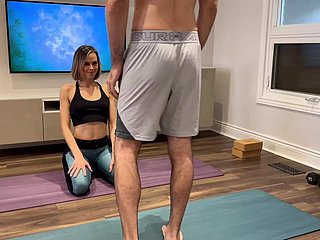 Get hitched gets fucked together with creampie down yoga pants space fully powerful broadly distance from husbands collaborate