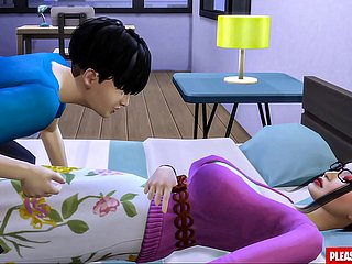 Stepson fode madrasta coreana que madrasta-mãe compartilha a mesma cama com seu enteado no quarto de guest-house