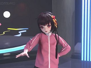 Schattig meisje dansen just about rok en kousen + geleidelijke uitkleden (3d hentai)