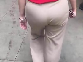 Fat swag Mexican GILF w notions strój spodnie VPL