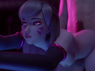 Overwatch Babe DVa Gets Fuck and Creampie (Animation)